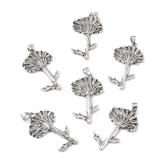 Tibetan Style Alloy Pendants, Flower