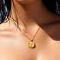 Summer Ocean 304 tainless Steel Starfish Coin Pendant Necklaces for Women