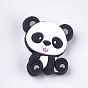 Food Grade Eco-Friendly Silicone Focal Beads, Chewing Beads For Teethers, DIY Nursing Necklaces Making, Panda