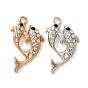 Alloy Rhinestone Pendants, Fish Charms