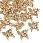 SHEGRACE Brass Pave Clear Cubic Zirconia Pendants, Butterfly Charms, Cadmium Free & Nickel Free & Lead Free, Long-Lasting Plated