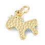 Real 18K Gold Plated Brass Charms, with Enamel and Jump Rings, Long-Lasting Plated, Horse