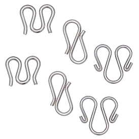 Unicraftale 304 Stainless Steel S-Hook Clasps, M Clasps