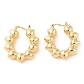 Rack Plating Brass Hoop Earrings for Women, Cadmium Free & Lead Free, Long-Lasting Plated, Teardrop