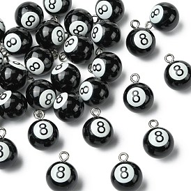 Непрозрачные подвески смолы, бильярд, с железной платиной петлей