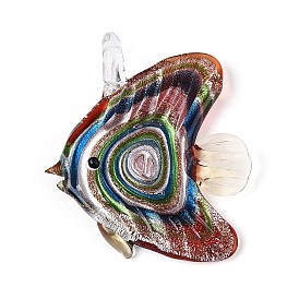 Большие подвески, лэмпворк, ручная работа , с блеском порошок, рыба