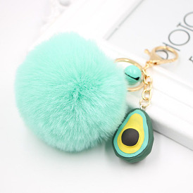 Furry Avocado Keychain Plush Toy for Women's Bags and Cars