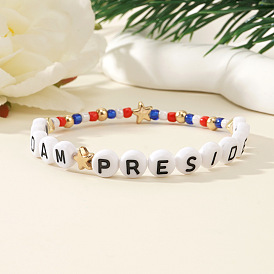 Пластиковые браслеты из бусин с надписью «Мадам президент»