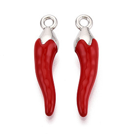 Подвески из эмали и сплава, горячие прелести перец, платина
