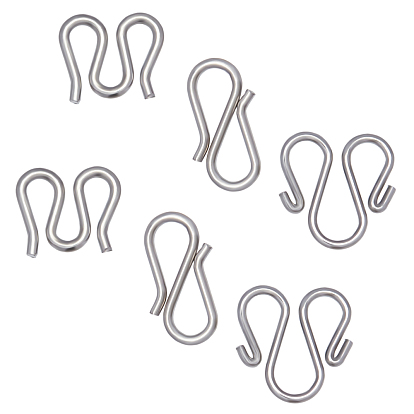 304 Stainless Steel S-Hook Clasps, M Clasps