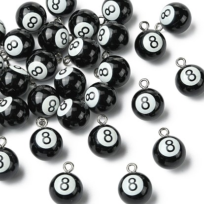 Непрозрачные подвески смолы, бильярд, с железной платиной петлей