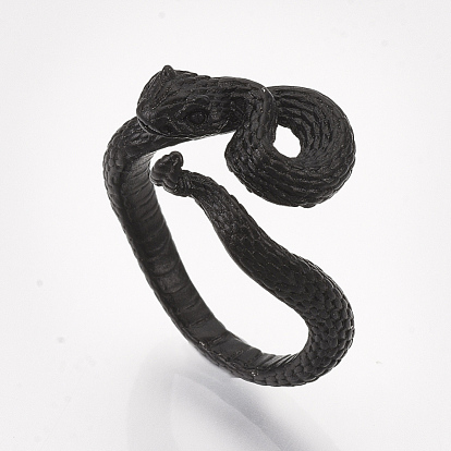 Electrophoresis Alloy Cuff Finger Rings, Snake