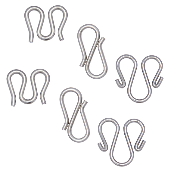 304 Stainless Steel S-Hook Clasps, M Clasps