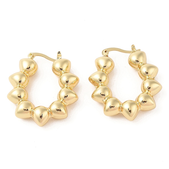 Rack Plating Brass Hoop Earrings for Women, Cadmium Free & Lead Free, Long-Lasting Plated, Teardrop