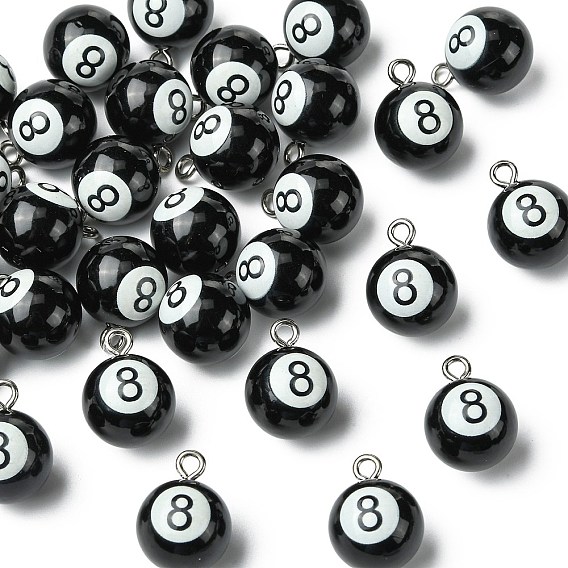 Непрозрачные подвески смолы, бильярд, с железной платиной петлей