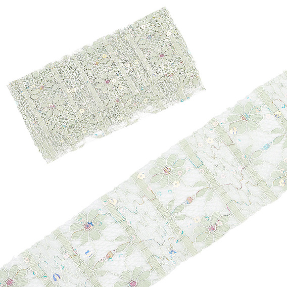 5ярды полиэстеровых цветочных кружевных лент с пайетками, отделка из блестящего цветочного кружева для аксессуаров одежды