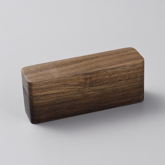Rectangle Wooden Couple Ring Storage Boxes, Magnetic Jewelry Ring Gift Case