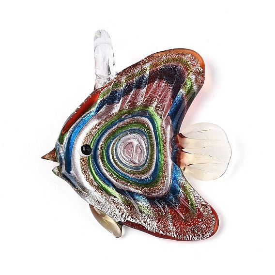 Большие подвески, лэмпворк, ручная работа , с блеском порошок, рыба