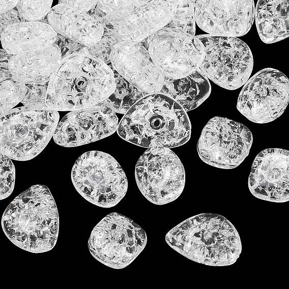 Transparent Crackle Acylic Beads, Mixed Shapes