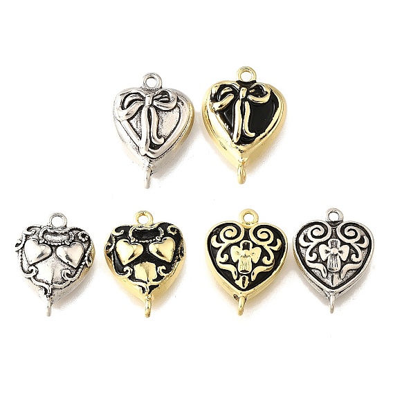 Латунные подвески, с эмалью, сердце прелести, долговечный, без кадмия и без свинца, стойки покрытие