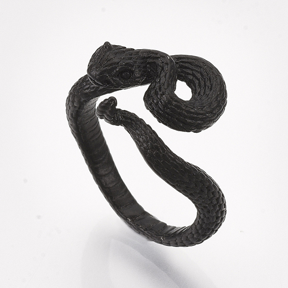 Electrophoresis Alloy Cuff Finger Rings, Snake