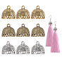 9 шт. 3 цвета тибетский стиль сплав подвеска дужка, кисточка крышка под залог, колонка