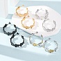 304 Stainless Steel Stud Earrings for Women, Flower, Half Hoop Earrings