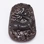 Natural Ice Crystal Obsidian Carven Pendants, Qilin