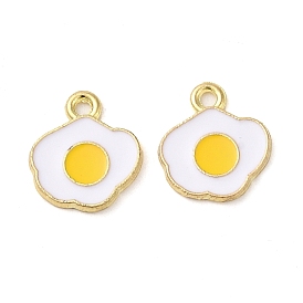Alloy Enamel Charms, Fried Egg/Poached Egg Charm, Golden