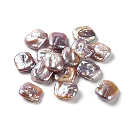 Natural Keshi Pearl Cultured Freshwater Pearl Beads, No Hole, Baroque Pearls, Rectangle