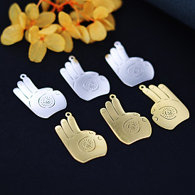 201 подвески из нержавеющей стали, лазерная резка, ок жест рукой очарование