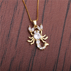 Sparkling Crystal Pendant Necklace for Women - Elegant Micro-Inlaid Zircon Sweater Chain