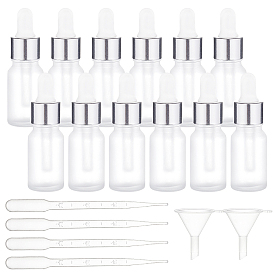 10ml Frosted Glass Bottle, with Long Thin Dropper, 3ML Disposable Plastic Dropper, Mini Transparent Plastic Funnel Hopper