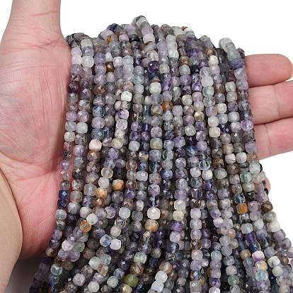 Природного флюорита бисер нитей, граненые, кубические