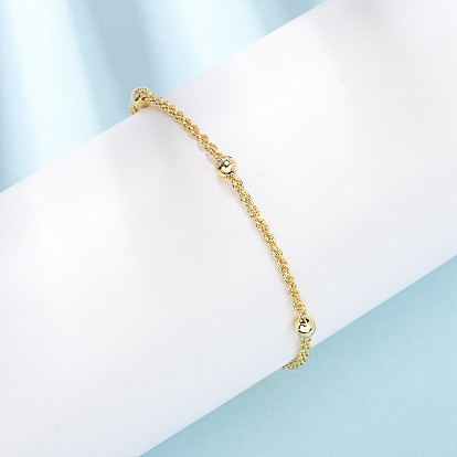 Латунные спутниковые цепи браслеты для женщин, долговечный, стойки покрытие, без кадмия и без свинца
