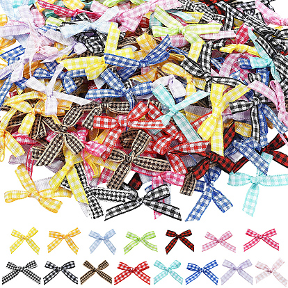 300 шт 15 цвета ручная работа полиэстер аксессуары для костюма, бант с клетчатым узором