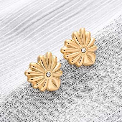 Сердце 304 серьги-гвоздики из нержавеющей стали с прозрачным кубическим цирконием