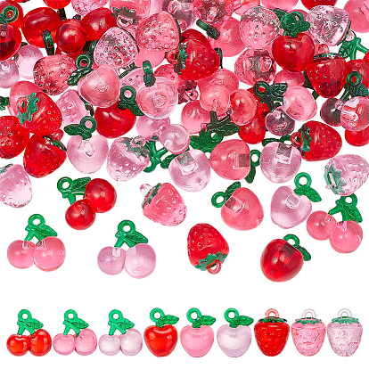 72 шт 9 стили прозрачные подвески из смолы, фрукты, разнообразные