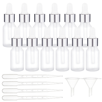 10ml Frosted Glass Bottle, with Long Thin Dropper, 3ML Disposable Plastic Dropper, Mini Transparent Plastic Funnel Hopper