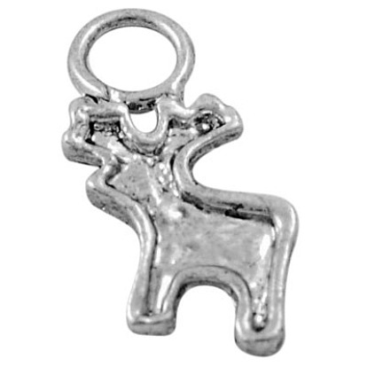 Настройки эмалевого сплава, без свинца и без кадмия, рождественский олень / олень, 15 мм длиной, шириной 7 мм , толщиной 2 мм , отверстие : 2.5 мм