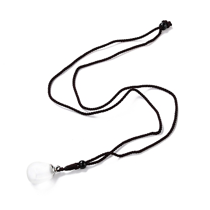 Collar con colgante de vidrio en forma de lágrima que se puede abrir, collar con colgante de botella de deseo para mujer