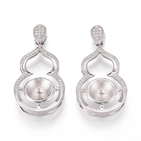 925 подвески-гвоздики из стерлингового серебра с микропаве из кубических цирконий, Горлянка, за половину пробурено бисера