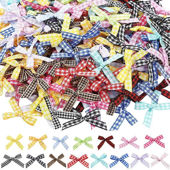 300 шт 15 цвета ручная работа полиэстер аксессуары для костюма, бант с клетчатым узором