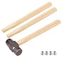 4Pcs Iron Axe Wedges, Round Handle Wedges Hammer Handle, with 2Pcs Wood Hammer Handle