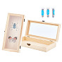 Wood Storage Box, with Stainless Steel Head Pins, for Insect Taxidermy Making Tool