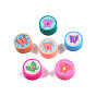 Handmade Polymer Clay Beads, Flat Round with Butterfly