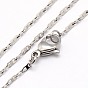 Устойчивые к потускнению модные унисекс 304 ожерелья из прямоугольной цепи из нержавеющей стали, с омаром застежками