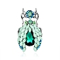 Брошь в виде насекомого из сплава изумруда и страз, для одежды