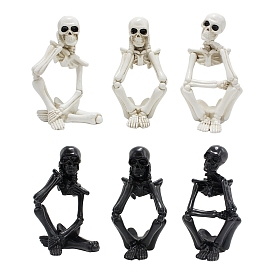 Halloween Theme Resin Skeleton Display Decorations, for Home Office Desk Decoration