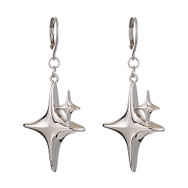 Star Alloy Pendant Leverback Earrings